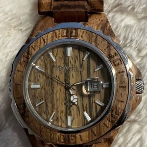 Bewell wood watch with date…